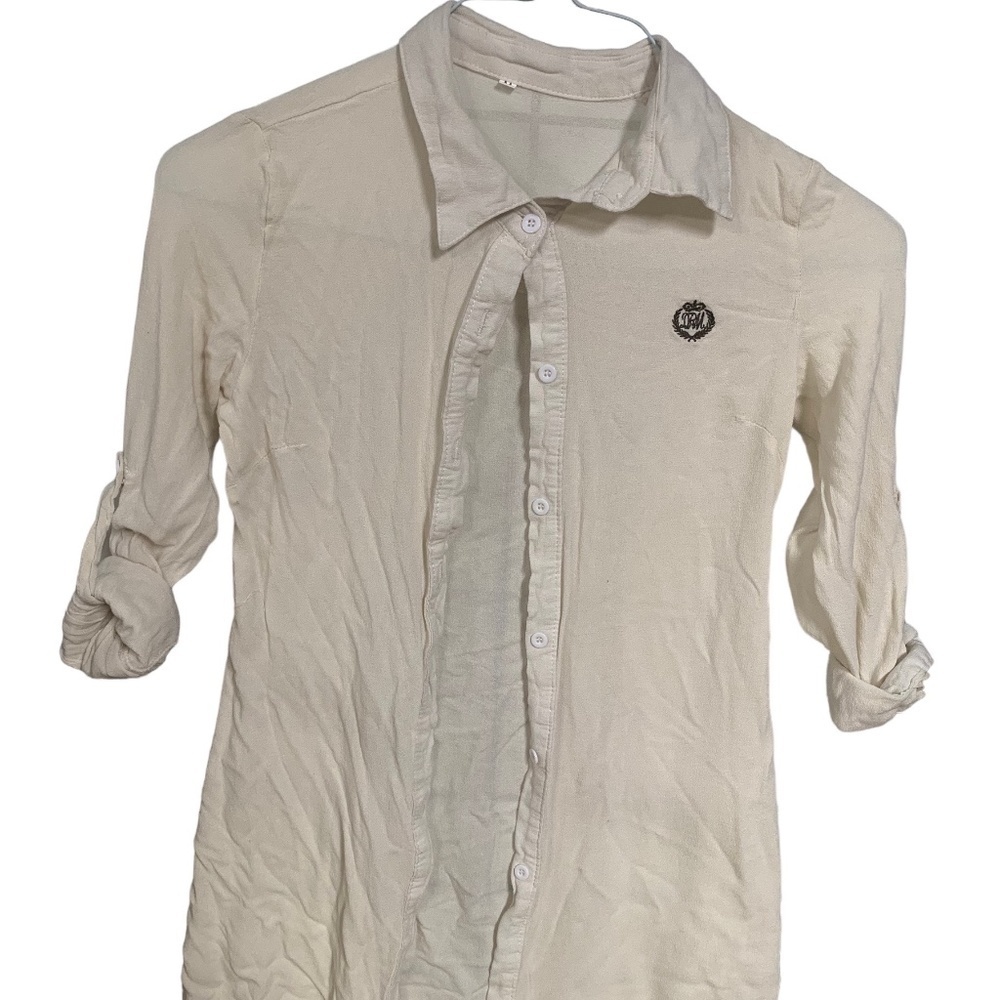 Women's White DRM Long Sleeve Shirt